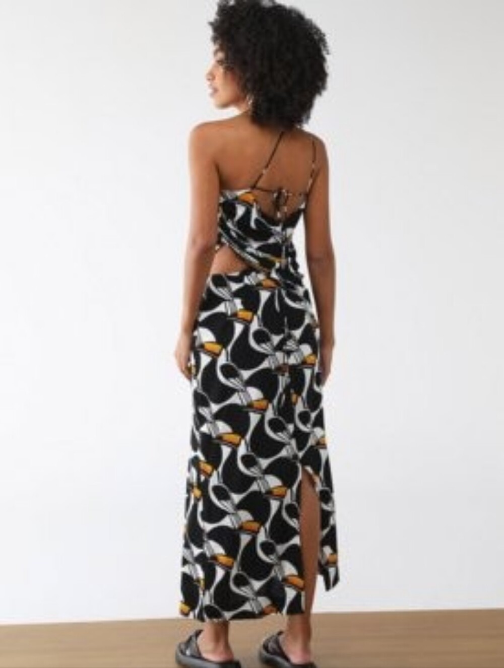 New FARM Rio Brazil Copatucano One-Shoulder Toucan Maxi Dress size Large - Picture 10 of 12